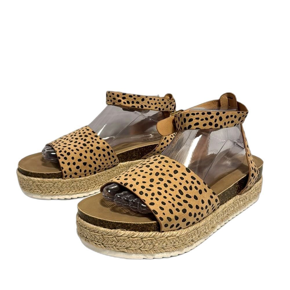 Torrid Espadrille Flatform Wedge leopard print flatform platform shoes size 10WW